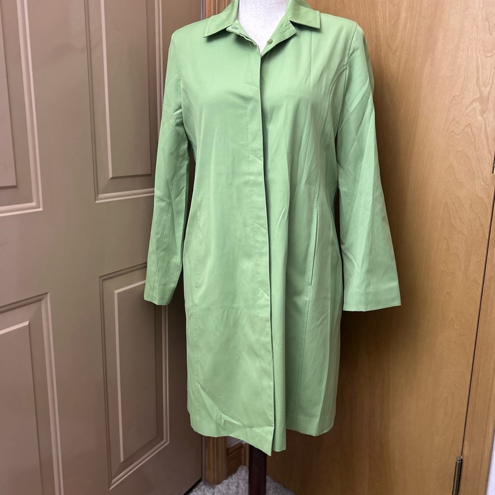 Jones New York Light Green Trench Coat